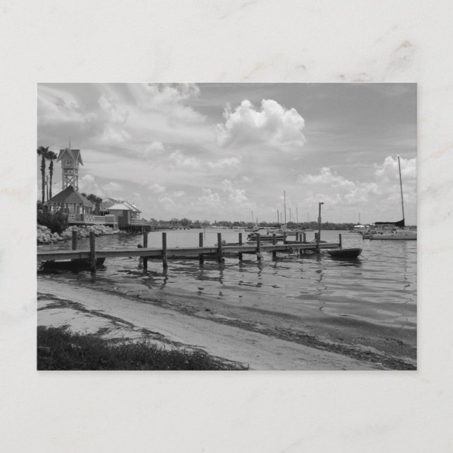 Cartão Postal Boat Docs com Bridge Street Clock Tower (Frente)