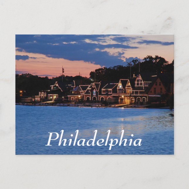 Cartão Postal Boathouse Row Dusk (Frente)