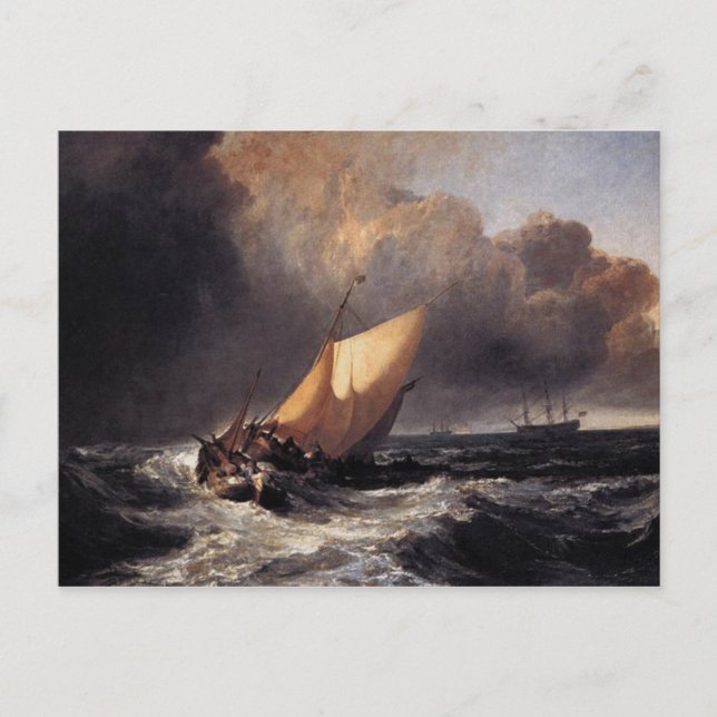 Cartão Postal Boats Holandeses em um Gale (Frente)