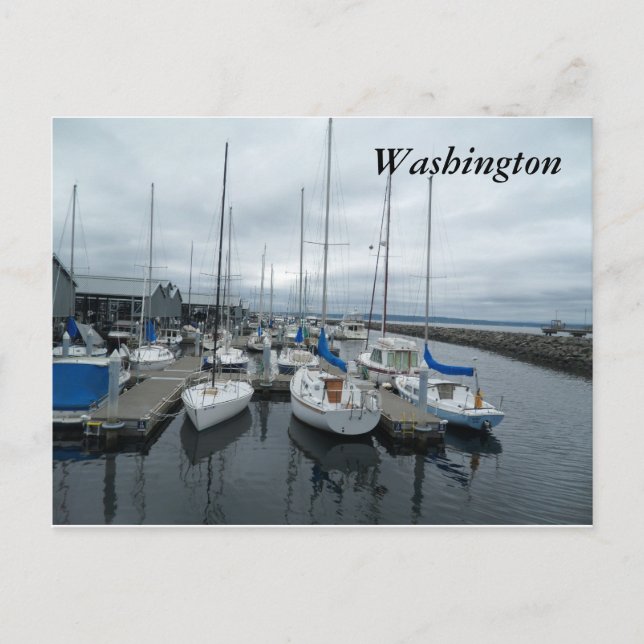 Cartão Postal Boats in Washington State Postcard (Frente)