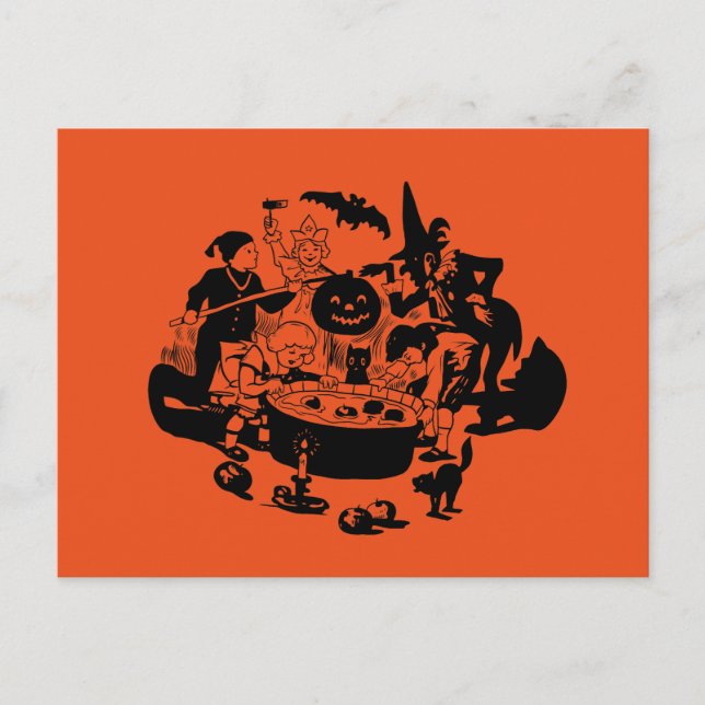 Cartão Postal Bobbing de Maçã Preta e Branca (Frente)