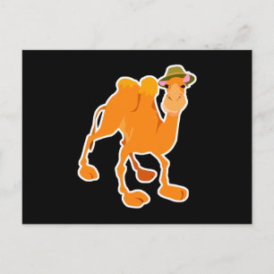 Cartão Postal bobo camelo vestindo chapéu