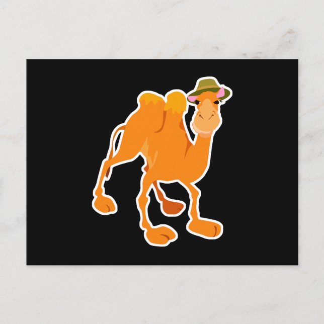 Cartão Postal bobo camelo vestindo chapéu (Frente)