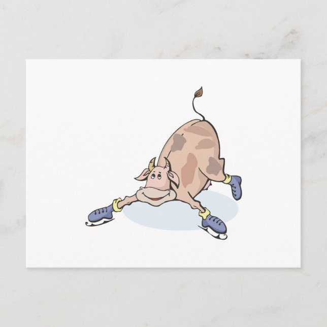 Cartão Postal bobo em skates de gelo (Frente)