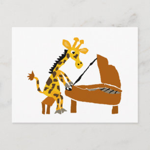 Cartão Postal Bobo Girafa Tocando Piano