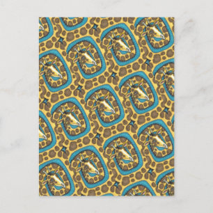 CARTÃO POSTAL BOBO GIRAFFE LONG NECK E SPOTS, ARTE FOLK ENGRAÇA