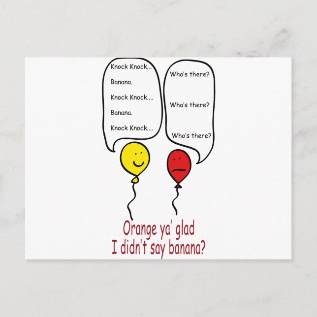 Cartão Postal Bobo Knock Piada (Frente)