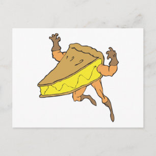 Cartão Postal bobo super-herói de desenho animado fatia de torta