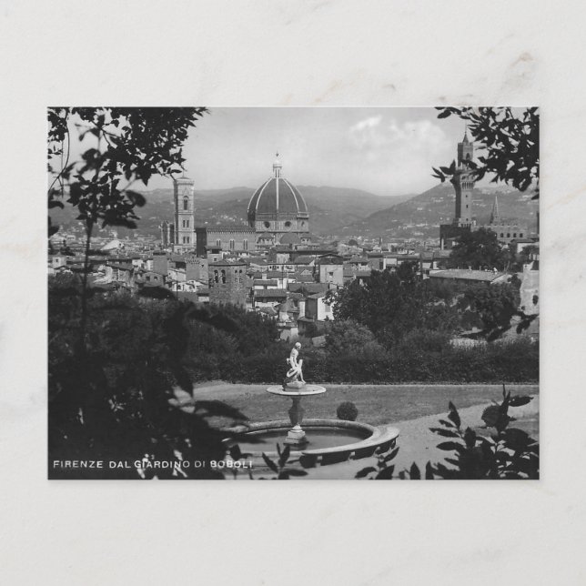 Cartão Postal Boboli Gardens Florence Itália (Frente)