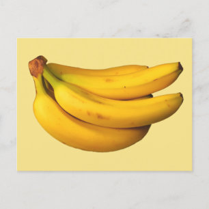 Cartão Postal Boca de Bananas Amarelas em um Bunch