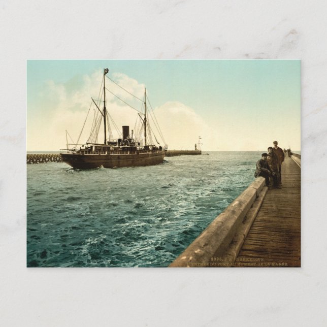 Cartão Postal Boca do porto, Dunquerque, França (Frente)