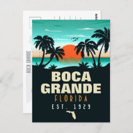 Cartão Postal Boca Grande Florida Retro Sunset Souvenirs 60s