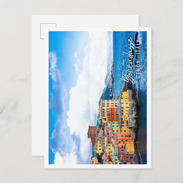 Cartão Postal Boccadasse marina panorama em Génova Itália (Frente/Verso)
