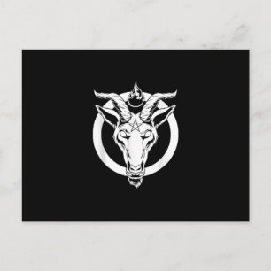 Cartão Postal Bode Preto Baphomet, Presente Satanista Lúcifer Be