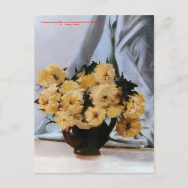 Cartão Postal Bodegón de Flores — Vida estática das flores (Frente)