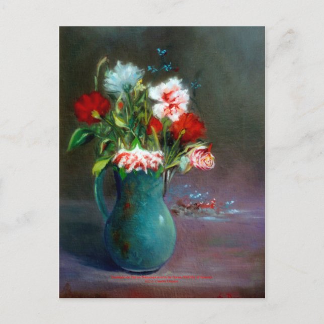 Cartão Postal Bodegón de Flores — Vida estática das flores (Frente)