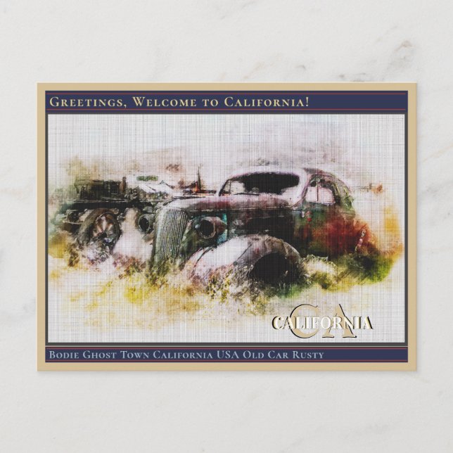 Cartão Postal Bodie Ghost Town California USA Old Car Rusty Pos (Frente)