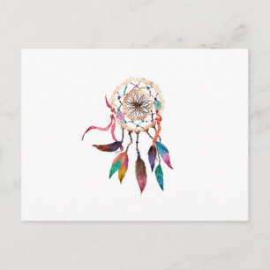 Cartão Postal Boêmian Dreamcatcher in Vibrant Watercolor Paint