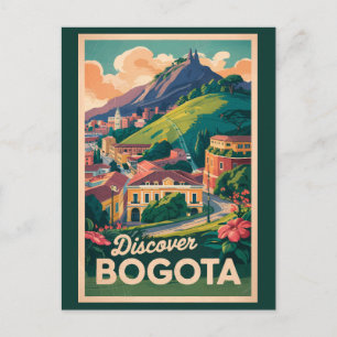 Cartão Postal Bogota Colombia Viagem Art Vintage