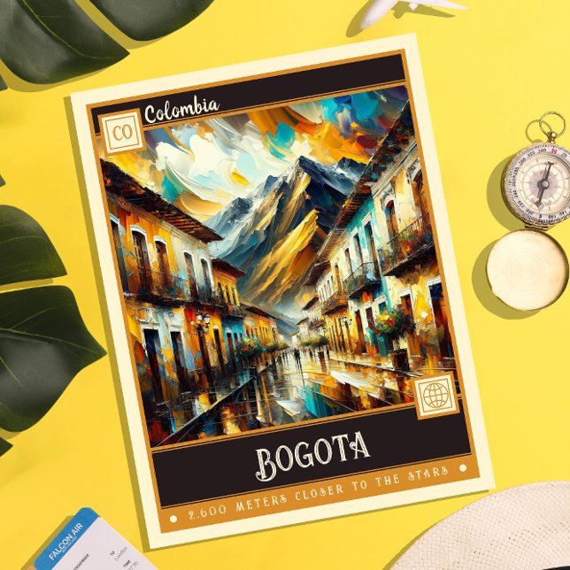 Cartão Postal Bogotá, Colômbia | Vintage Painting (Criador carregado)