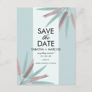Cartão Postal BOHEMIAN Folha Tribal SALVE A DATA