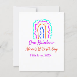 Cartão Postal Boho Arco-íris um aniversário crianças brilhante r