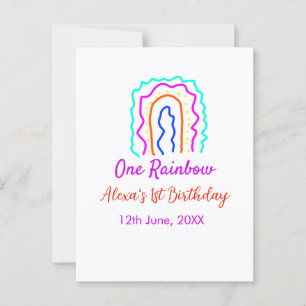 Cartão Postal Boho Arco-íris um aniversário crianças brilhante r