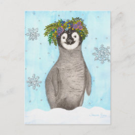 Cartão Postal Boho Baby Penguin
