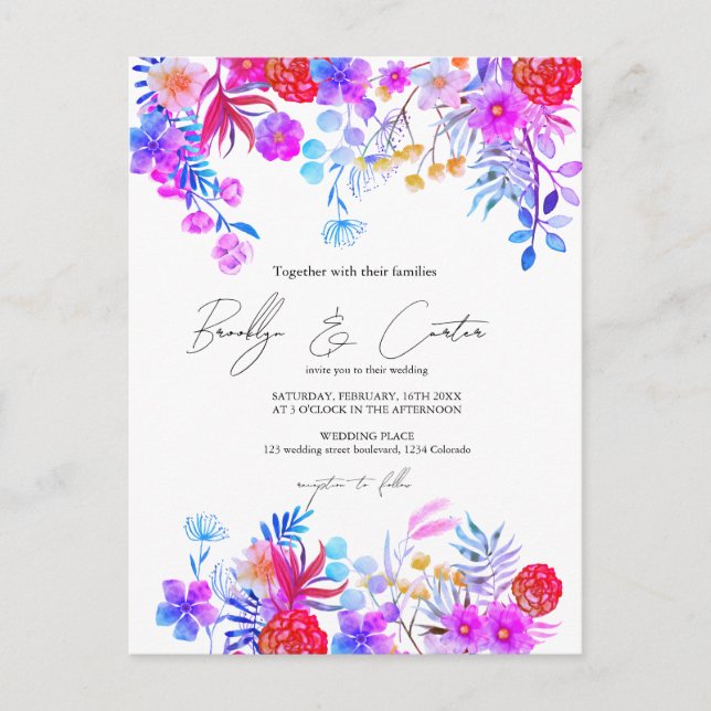 Cartão Postal Boho caia rústico floral todo em um (Frente)