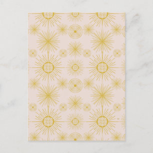 Cartão Postal Boho Celestial Sun Stars Ivory Patterno