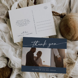 Cartão Postal Boho Chic Azul Marinho Escuro Casamento Foto Agrad