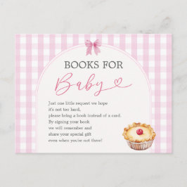 Cartão Postal Boho Cutie Pie Pink Gingham Livros para Bebê