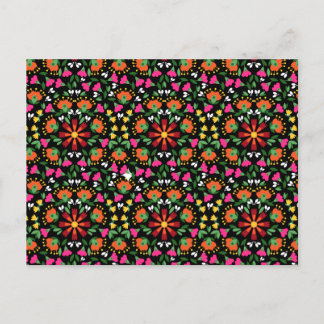 Cartão Postal Boho Design Bold Color Floral