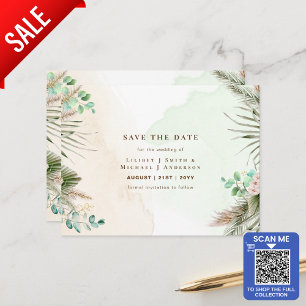 Cartão Postal BoHO Eucalyptus Pampas Grass Casamento Greenery