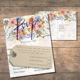 Cartão Postal Boho Floral RSVP