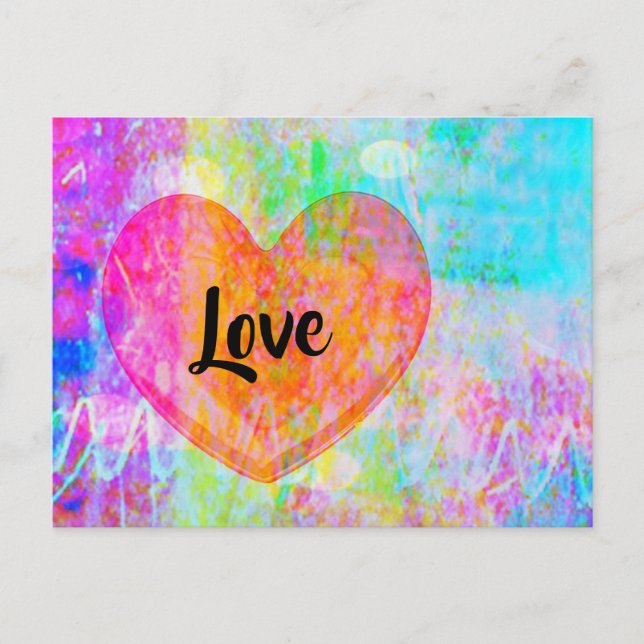 Cartão Postal Boho Heart Love (Frente)