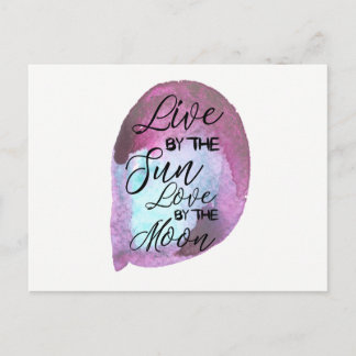 Cartão Postal Boho Postcard- Live By The Sun Love By The Moon
