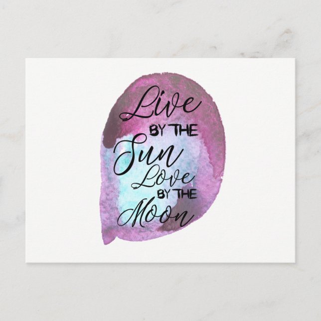 Cartão Postal Boho Postcard- Live By The Sun Love By The Moon (Frente)