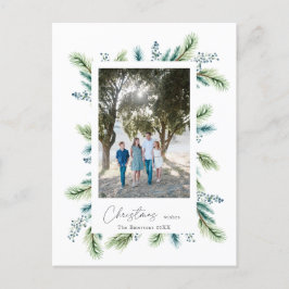 Cartão Postal Boho Spruce e Fir desejam o Natal do orçamento