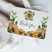 Boho Sunflower Rustic Wildflower Casamento Obrigad