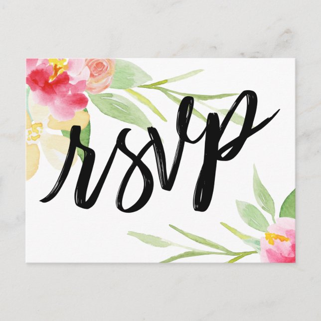 Cartão Postal Boho Watercolor Floral Boho (Frente)