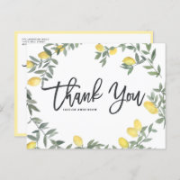 Boho Watercolor Lemon Wreath Obrigado