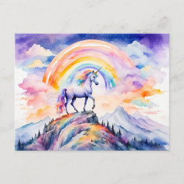 Cartão Postal Boho Watercolor, Unicórnio Mágico, Abaixo de Ra Br