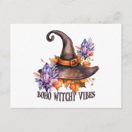 Cartão Postal Boho Witchy Vibes Halloween 