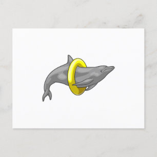 Cartão Postal Boia de salva-vidas de natação de golfinho