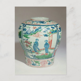 Cartão Postal Boião de ovas policromáticas de serragem, final do