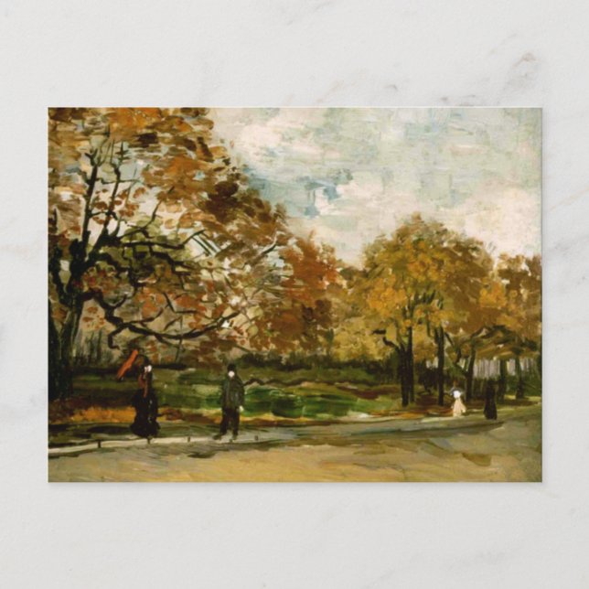 Cartão Postal Bois de Boulogne, Pessoas Walking, Vincent van Gog (Frente)