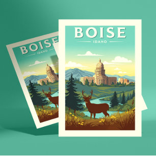Cartão Postal Boise Idaho Antigo