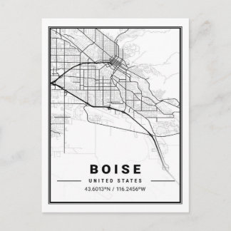 Cartão Postal Boise Idaho EUA Viagem Map Poster