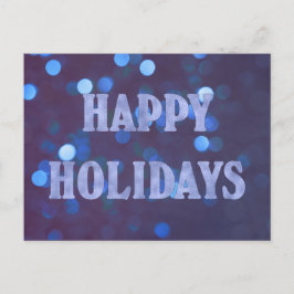Cartão Postal Bokeh Blue, feriados felizes